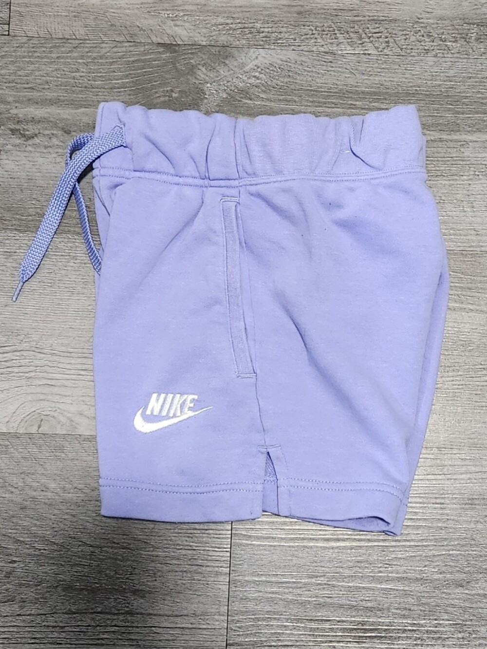 Nike Big Kids Girls French Terry Shorts Purple White Embroidered Swoosh Size M - Picture 7 of 11